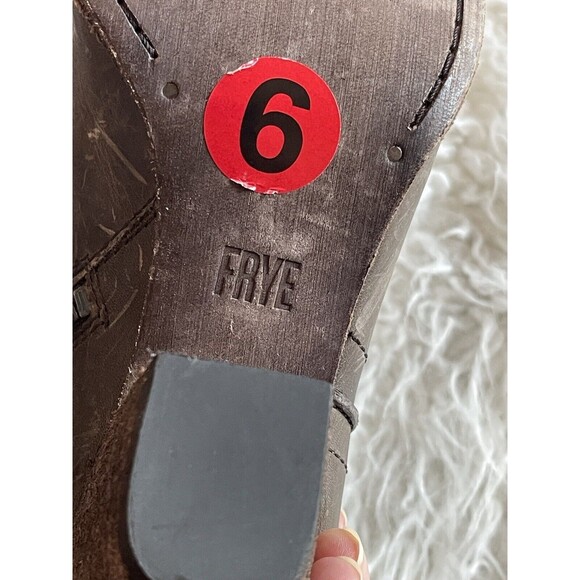 Frye Size 6 Renee Brown Gray Seam Distressed Burnished Leather NWOB Cowgirl Core - Picture 13 of 16